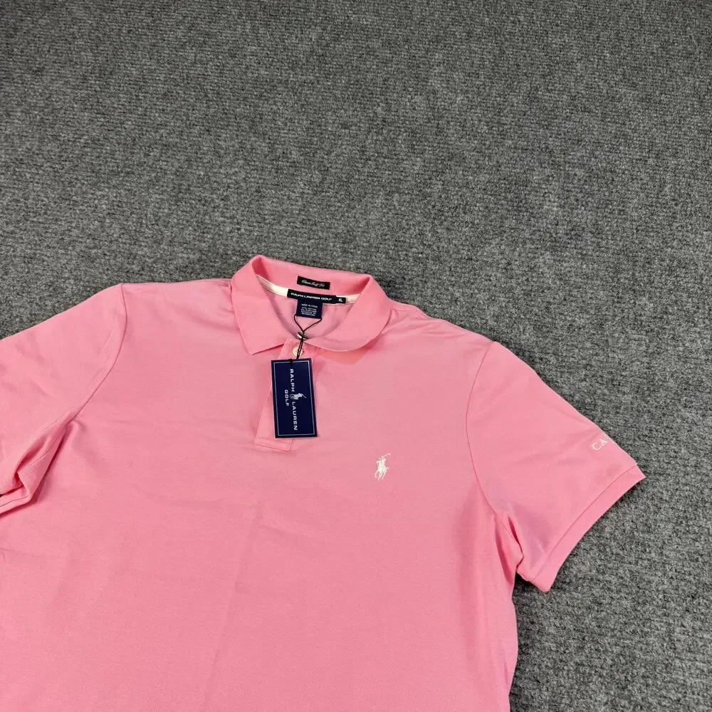 Ralph Lauren Golf Polo Shirt Mens XL Pink Classic Golf Fit Cascata Logo Short
